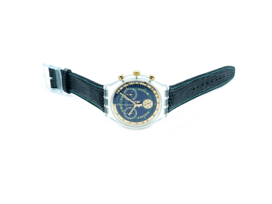 Swatch,Other 37mm,37mm,Plastic,Blue,Green,Quartz,Chronograph,Sapphire,SCG104