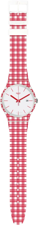 Swatch,Originals 41mm,41mm,Plastic,White,Quartz,Day,Tonneau,SUOW401