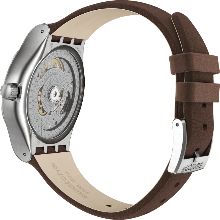 Swatch,IRONY 42mm,42mm,Stainless Steel,Blue,Open,SY23S410