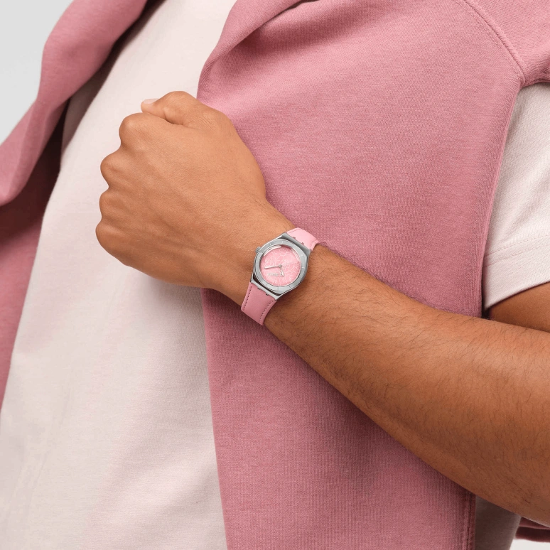 Swatch,IRONY 33mm,33mm,Stainless Steel,Pink Red,Quartz,Sapphire,Crystal Glass,Round,YLS234