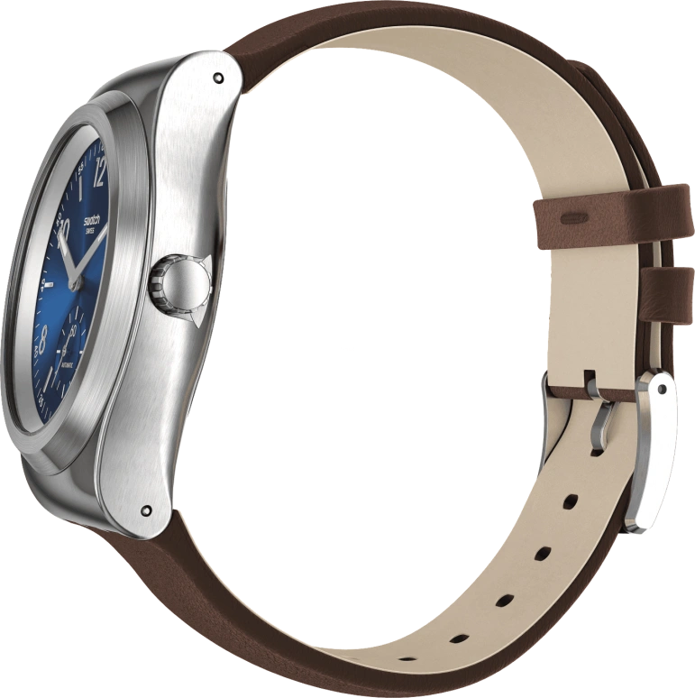 Swatch,IRONY 42mm,42mm,Stainless Steel,Blue,Open,SY23S410