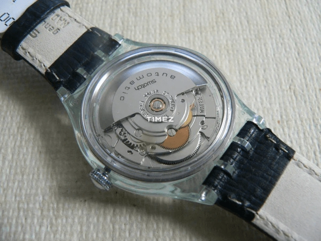 Swatch,Other 36.70x42.10mm,36.70x42.10mm,Plastic,Transparent,Automatic,Sapphire,Crystal Glass,Tonneau,SAG101