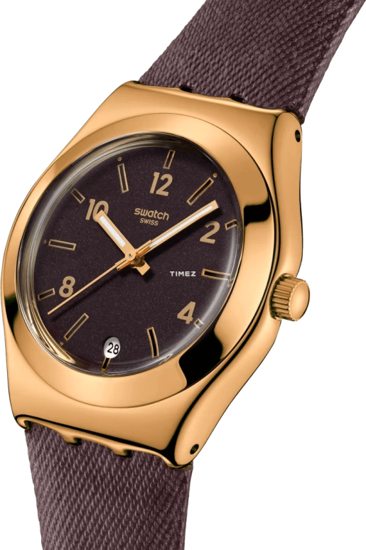 Swatch,IRONY 33mm,33mm,Stainless Steel,Purple,Quartz,Day,Round,YLG413