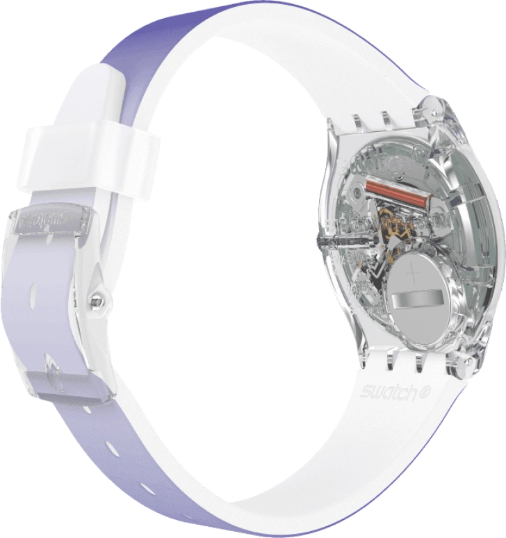 Swatch,Originals 34mm,34mm,Plastic,Purple,Green,Sapphire,Crystal Glass,GE718