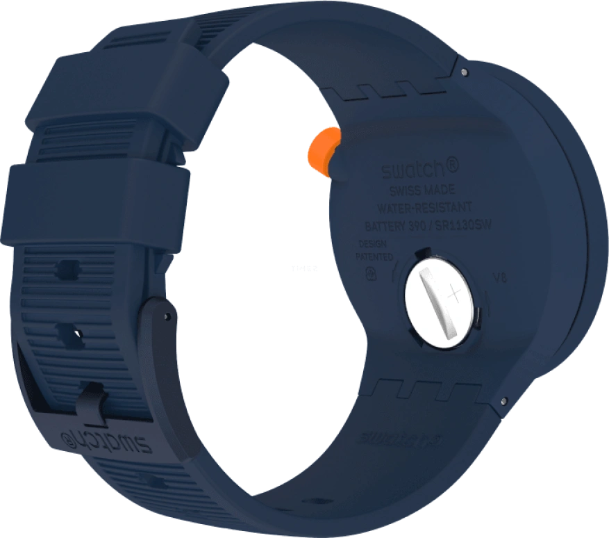Swatch,THE BOLD 47mm,47mm,Plastic,Blue,Closed,SO27N110