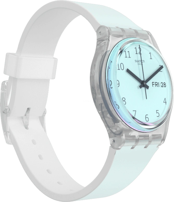 Swatch,Originals 34mm,34mm,Plastic,Blue,Pink,Sapphire,Crystal Glass,GE713