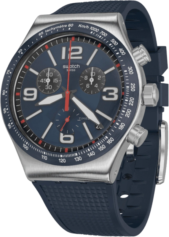 Swatch,IRONY 43mm,43mm,Stainless Steel,Blue,YVS454