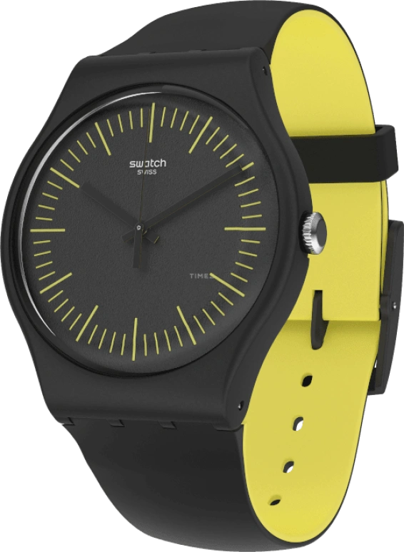 Swatch,Originals 41mm,41mm,Black,Sapphire,Crystal Glass,Open,SUOB184