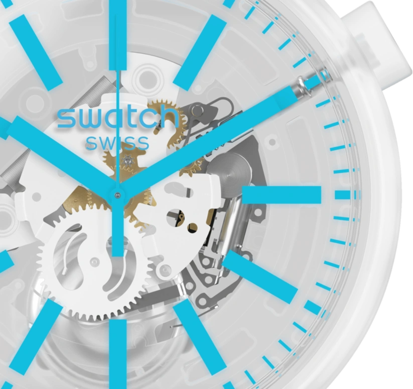 Swatch,THE BOLD 47mm,47mm,Plastic,White,SO27E105