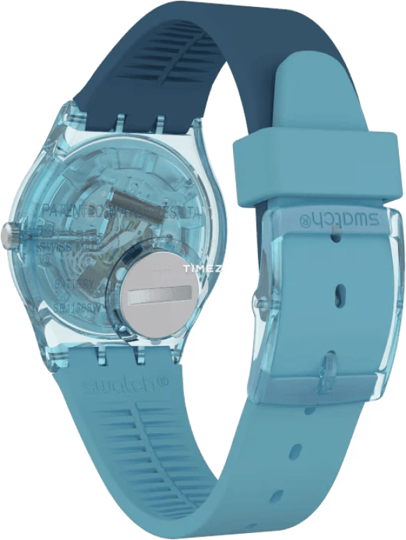 Swatch,Originals 34mm,34mm,Plastic,Blue,Quartz,Sapphire,Crystal Glass,Tonneau,GS161