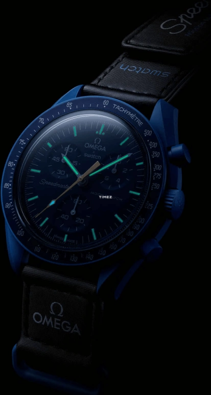 Swatch,Other 42mm,42mm,Bioceramic,Blue,Quartz,Chronograph,Sapphire,Crystal Glass,SO33N101,SO33N101-108