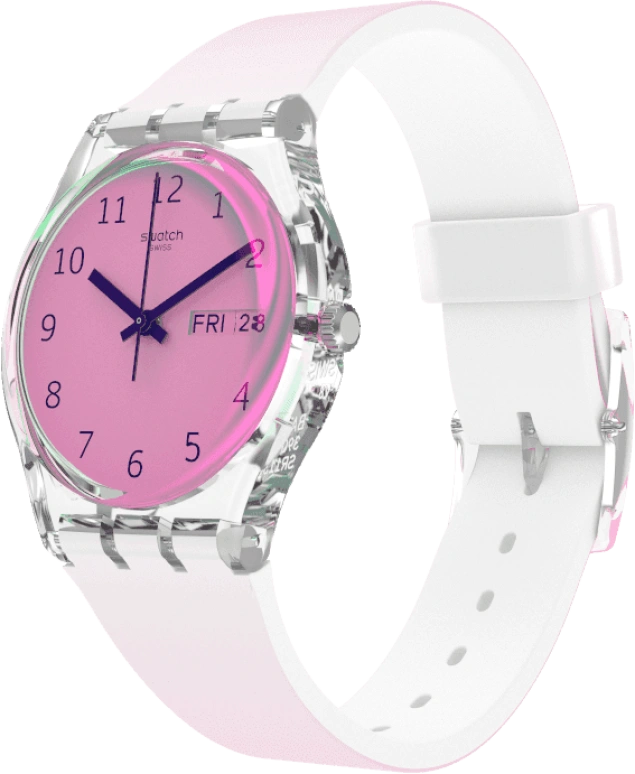 Swatch,Originals 34mm,34mm,Plastic,Pink,Sapphire,Crystal Glass,GE719