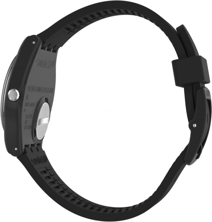 Swatch,Originals 39.20mm,39.20mm,Plastic,Black,Sapphire,Crystal Glass,Closed,GB757