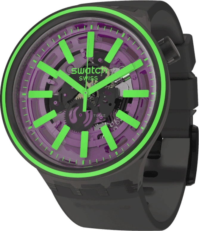 Swatch,THE BOLD 47mm,47mm,Plastic,Purple,SO27B113