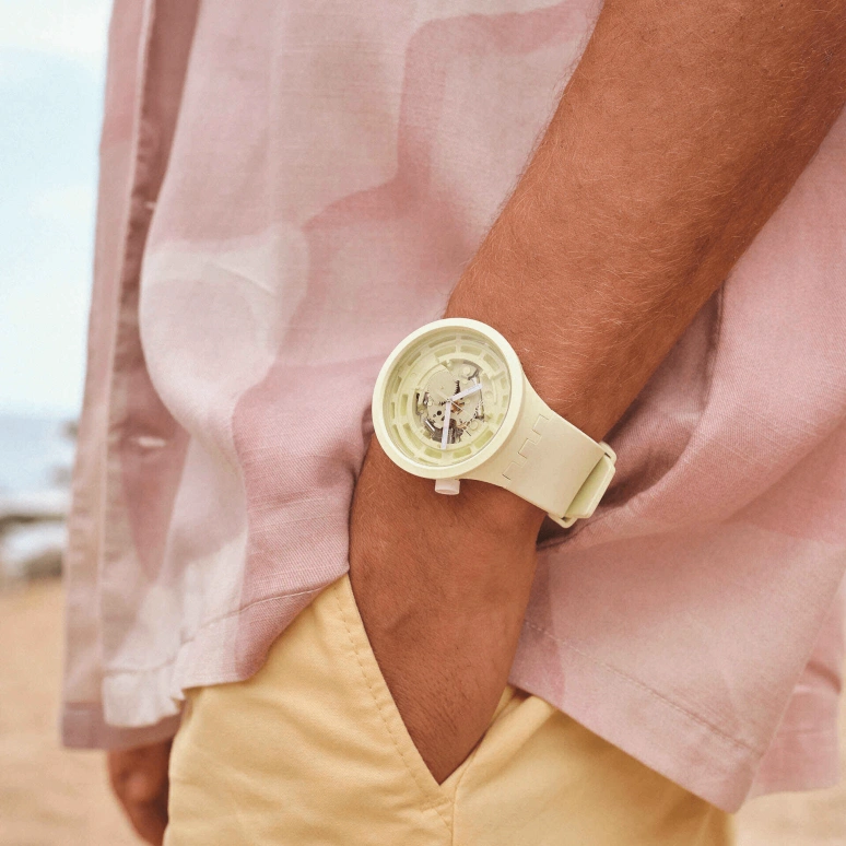 Swatch,THE BOLD 47mm,47mm,Bioceramic,Ceramic,Yellow,Round,SB03J100
