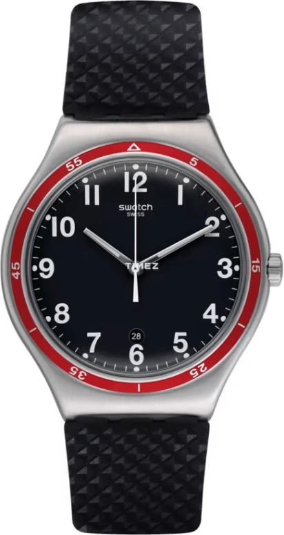 Swatch,IRONY 42.70mm,42.70mm,Stainless Steel,Black,Quartz,Day,Tonneau,YWS417