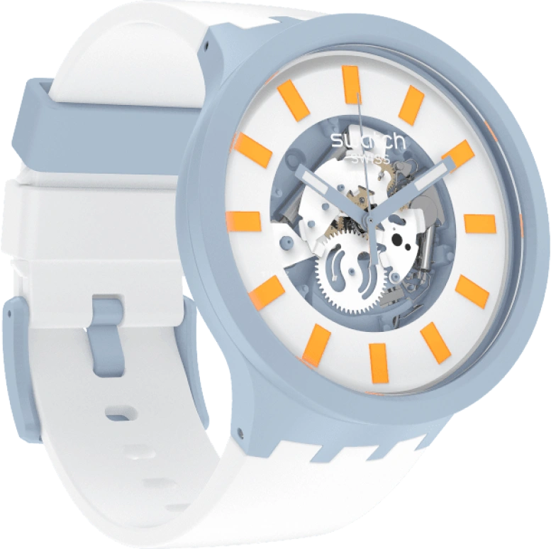 Swatch,THE BOLD 47mm,47mm,Bioceramic,Ceramic,White,SB03N101
