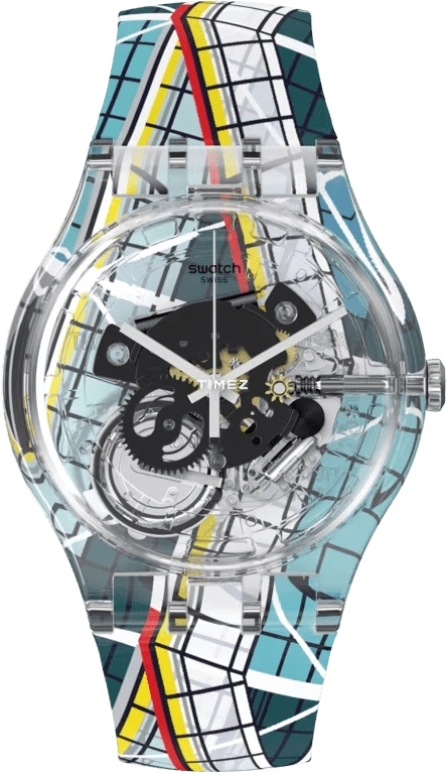 Swatch,Originals 41mm,41mm,Plastic,Transparent,Quartz,Tonneau,SUOK136,SUOK136-033