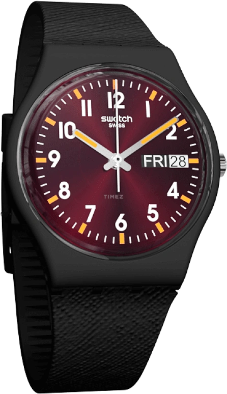 Swatch,Originals 34mm,34mm,Plastic,Red,GB753