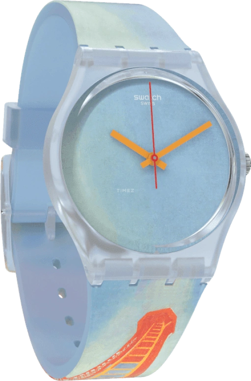 Swatch,Originals 34mm,34mm,Plastic,Blue,Quartz,Sapphire,Crystal Glass,Round,GZ357