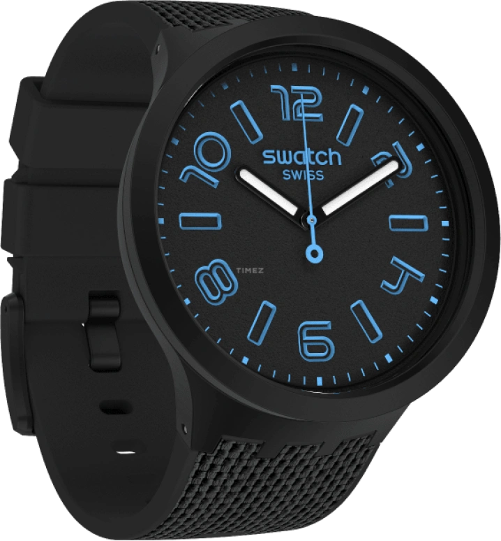 Swatch,THE BOLD 47mm,47mm,Plastic,Black,Sapphire,Crystal Glass,SO27B118