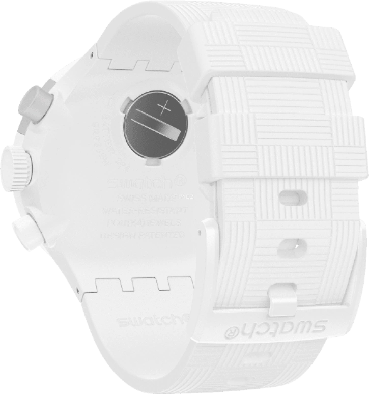 Swatch,THE BOLD 47mm,47mm,Plastic,White,Sapphire,Crystal Glass,SB02W400