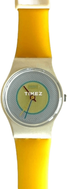 Swatch,Other 25mm,25mm,Plastic,Silver White,Yellow,Quartz,Tonneau,White,LW106