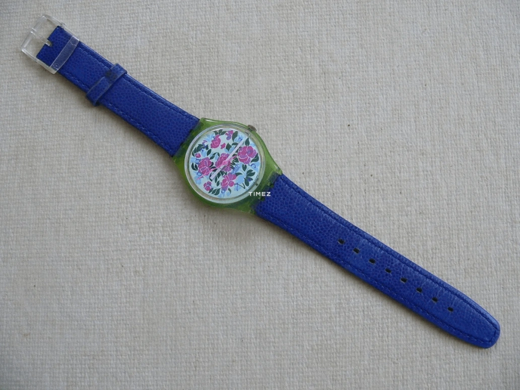 Swatch,Other 34mm,34mm,Plastic,Multi-Color,Quartz,Sapphire,Crystal Glass,Tonneau,GG115