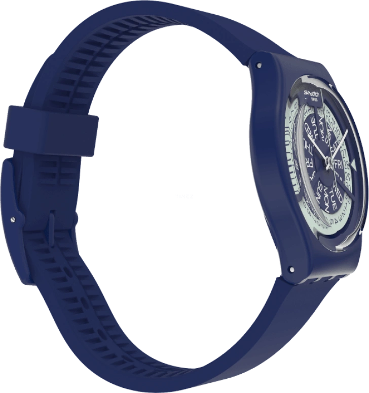 Swatch,Originals 34mm,34mm,Plastic,Blue,Sapphire,Crystal Glass,Closed,GN727