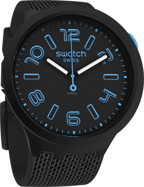 Swatch,THE BOLD 47mm,47mm,Plastic,Black,Sapphire,Crystal Glass,SO27B118