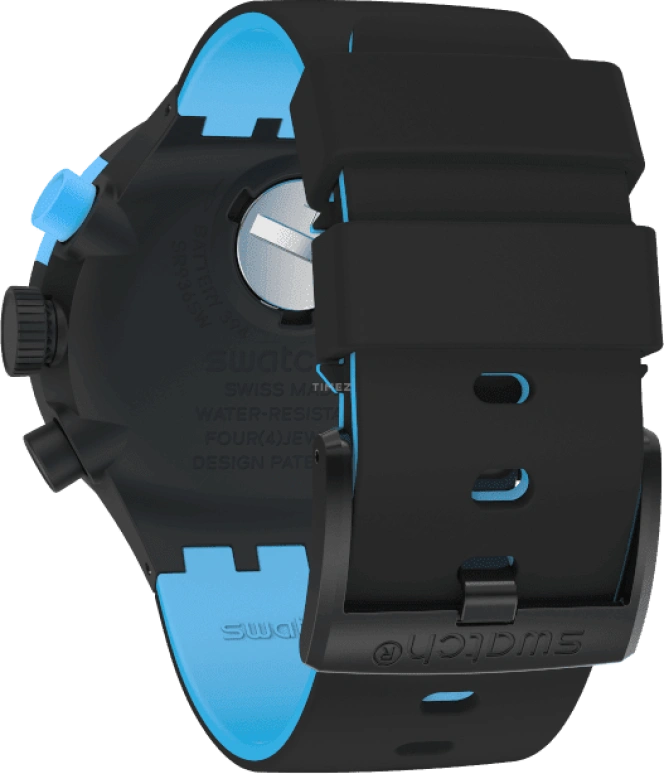 Swatch,THE BOLD 47mm,47mm,Plastic,Black,Sapphire,Crystal Glass,Closed,SB02B401