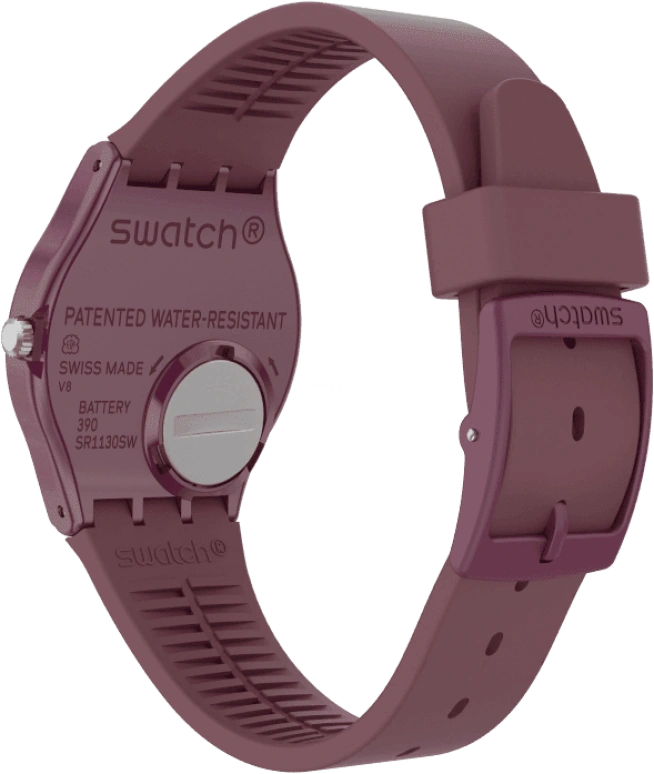 Swatch,Originals 34mm,34mm,Plastic,Purple Red,Closed,GR405