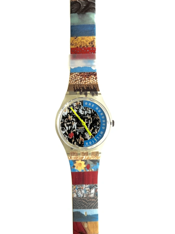 Swatch,Other 34mm,34mm,Plastic,Multi-Color,Quartz,Crystal Glass,Tonneau,GZ126