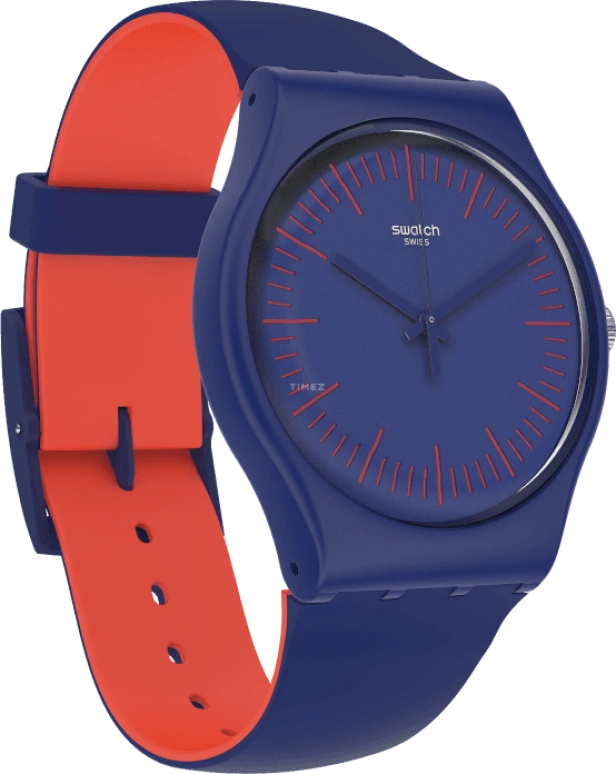 Swatch,Originals 41mm,41mm,Plastic,Blue,Sapphire,Crystal Glass,SUON146