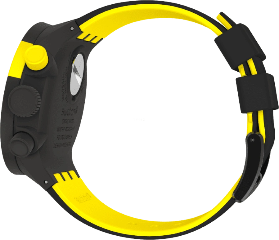 Swatch,THE BOLD 47mm,47mm,Plastic,Black,Sapphire,Crystal Glass,Closed,SB02B403