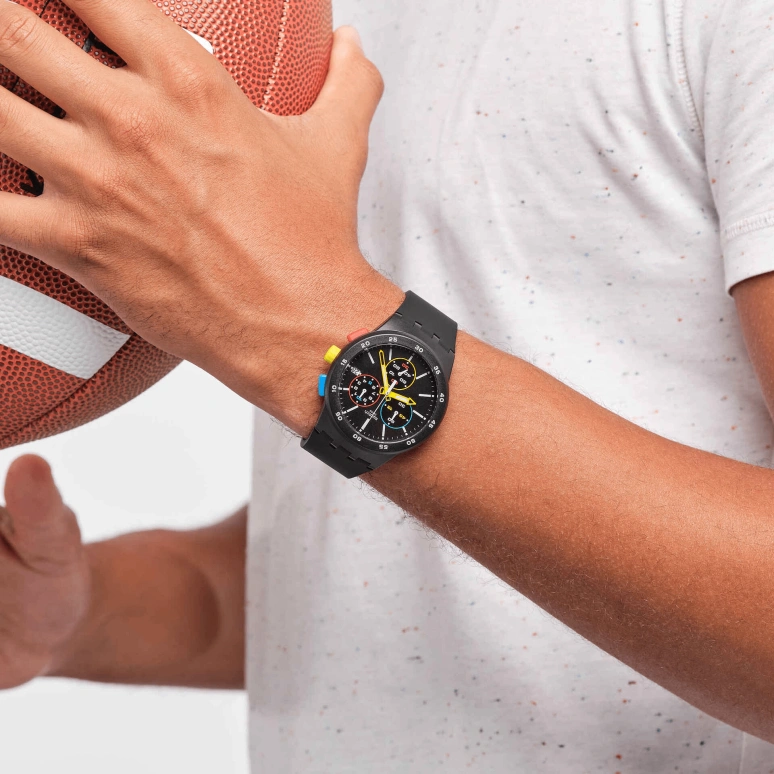 Swatch,Originals 42mm,42mm,Plastic,Black,SUSB416