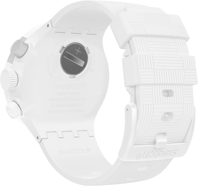 Swatch,THE BOLD 47mm,47mm,Plastic,White,Sapphire,Crystal Glass,SB02W400