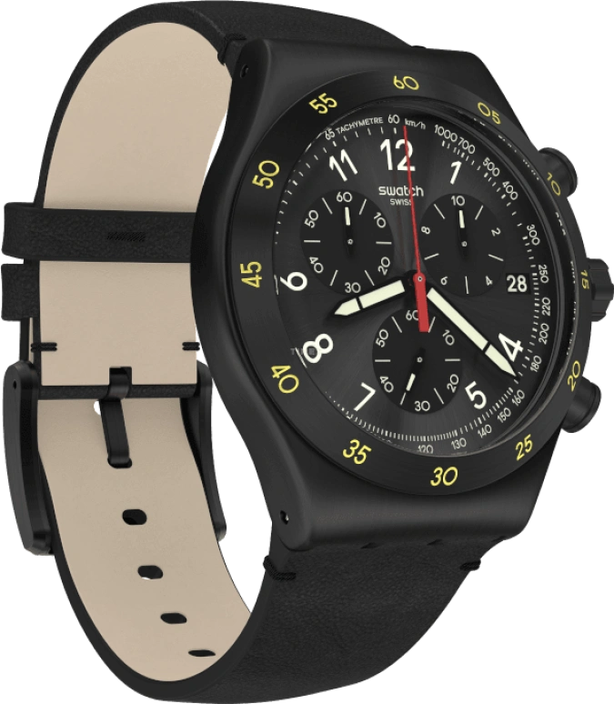 Swatch,IRONY 43x49mm,43x49mm,Black,YVB410