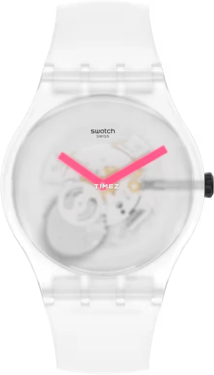 Swatch,Other 41mm,41mm,Plastic,Transparent,Quartz,Round,SUOW172