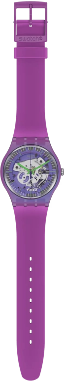 Swatch,Originals 41mm,41mm,Plastic,Transparent,Quartz,Tonneau,Purple,SUOM115