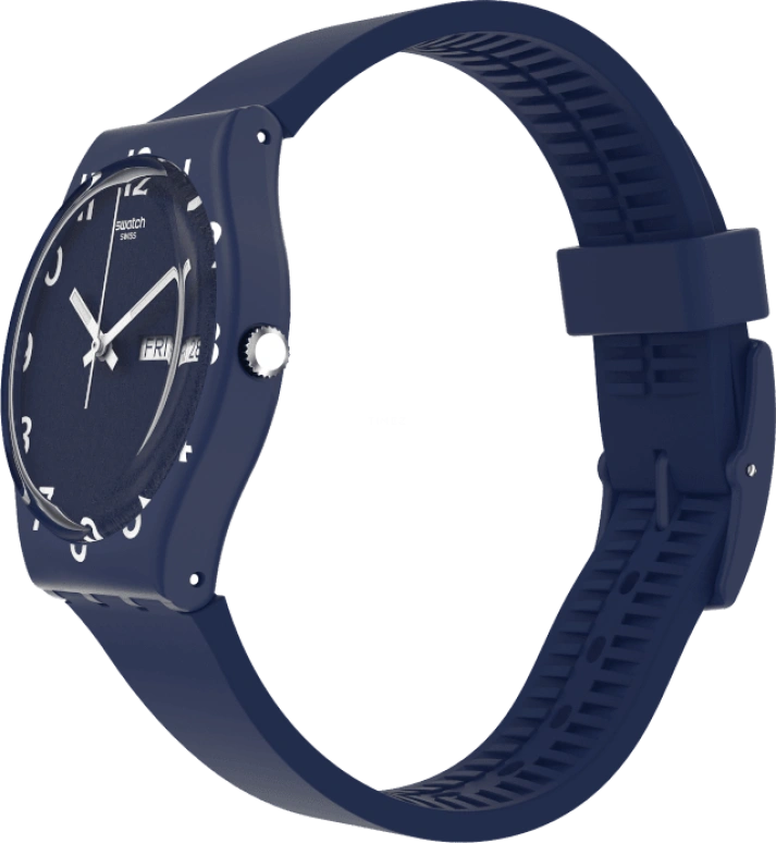 Swatch,Originals 39.20mm,39.20mm,Plastic,Blue,Sapphire,Crystal Glass,Closed,GN726