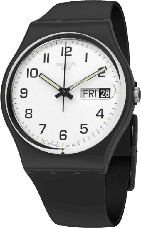 Swatch,Originals 34mm,34mm,Plastic,White,Quartz,Date,Day,GB743