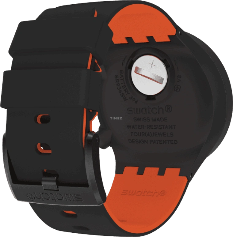 Swatch,THE BOLD 47mm,47mm,Plastic,Black,Sapphire,Crystal Glass,SB02B402