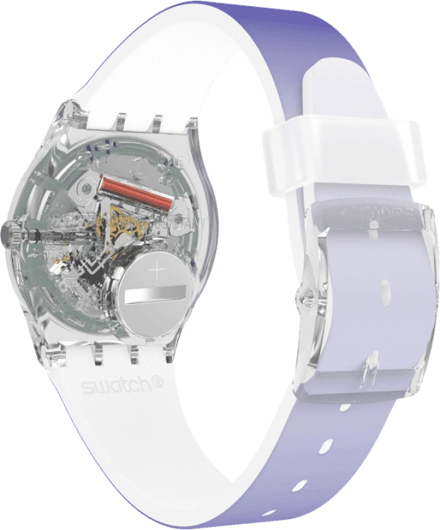 Swatch,Originals 34mm,34mm,Plastic,Purple,Green,Sapphire,Crystal Glass,GE718