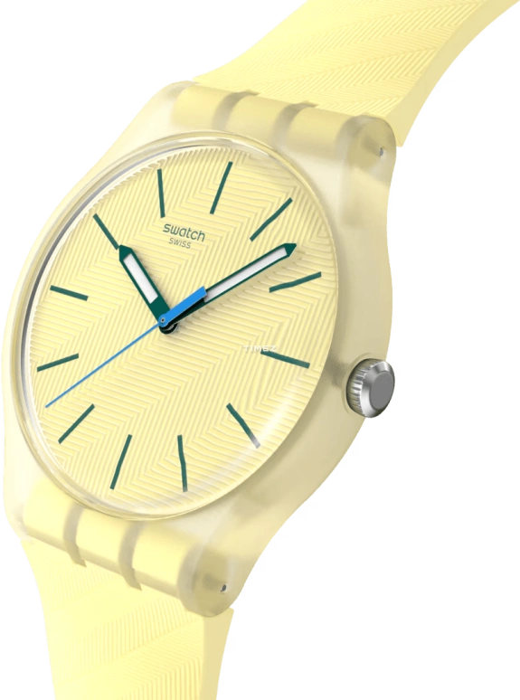 Swatch,Originals 41mm,41mm,Bio-sourced,Yellow,Quartz,Bio-sourced,Glass,Round,SO29J102
