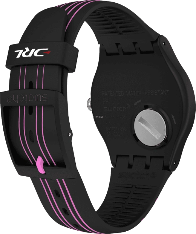 Swatch,Originals 41mm,41mm,Plastic,Black,Pink,Sapphire,Crystal Glass,SUOB146C