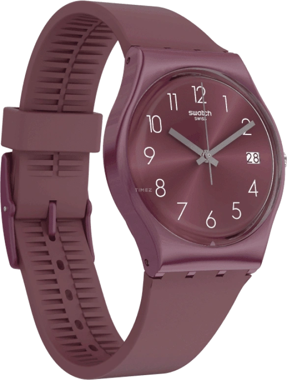 Swatch,Originals 34mm,34mm,Plastic,Purple Red,Closed,GR405