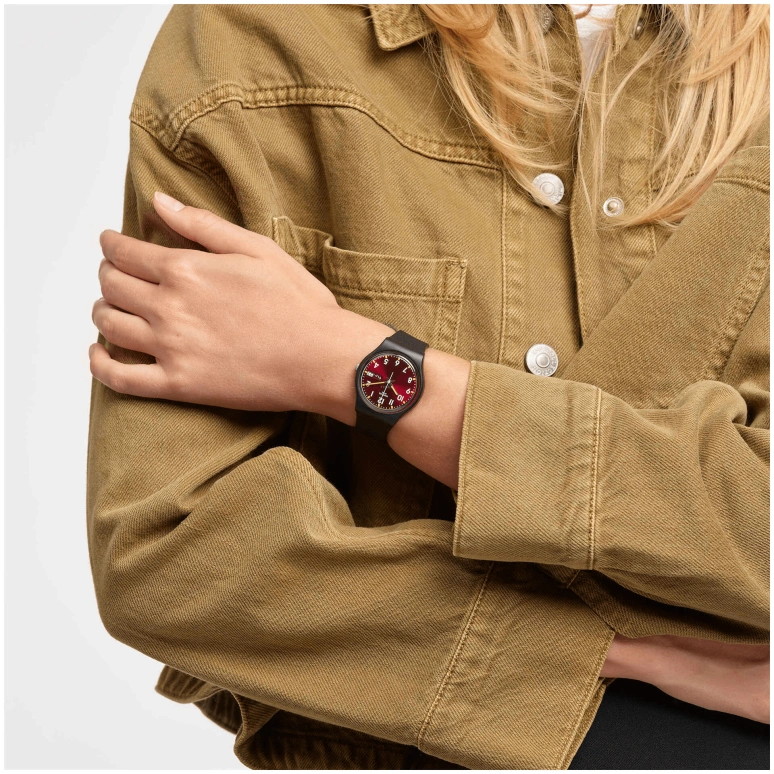 Swatch,Originals 34mm,34mm,Plastic,Red,GB753