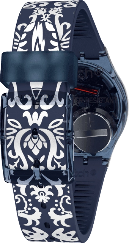 Swatch,Originals 34mm,34mm,Plastic,Blue,GN413