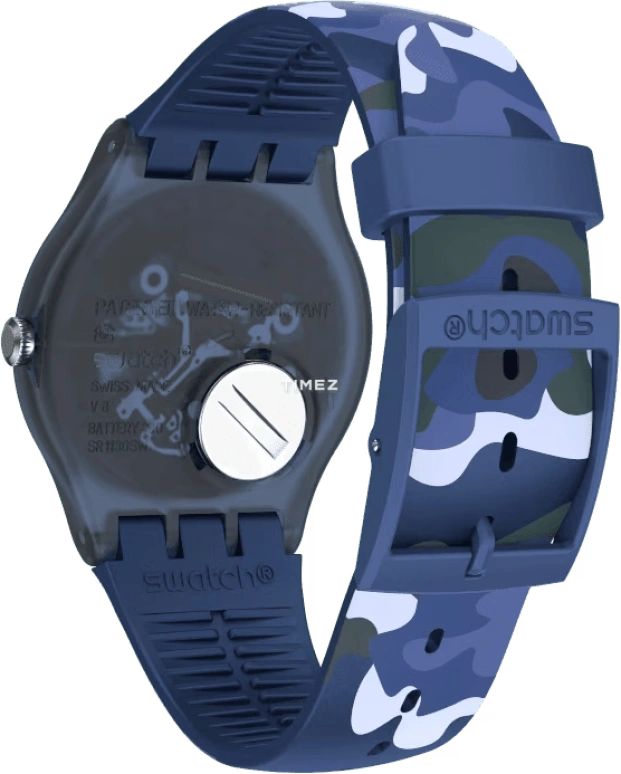 Swatch,Other 41mm,41mm,Plastic,Blue,Green,Quartz,Tonneau,Blue,SUON140